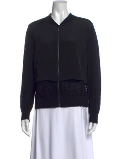 Pre-owned St John Open Front Sweater In Black