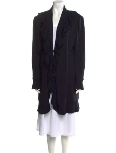 Pre-owned St John Open Front Sweater In Black