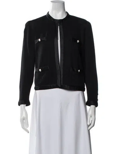 Pre-owned St John Open Front Sweater In Black
