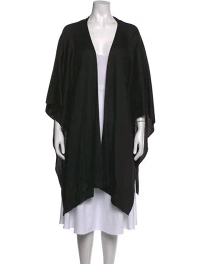 Pre-owned St John Open Front Sweater In Black
