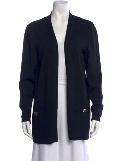 Pre-owned St John Open Front Sweater In Black