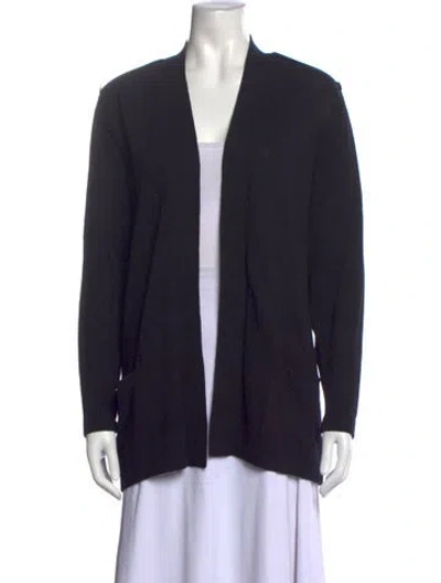 Pre-owned St John Open Front Sweater In Black