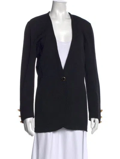 Pre-owned St John Open Front Sweater In Black
