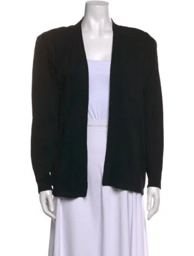 Pre-owned St John Open Front Sweater In Black