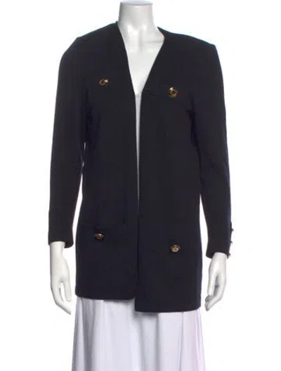 Pre-owned St John Open Front Sweater In Black