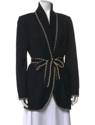 Pre-owned St John Open Front Sweater In Black