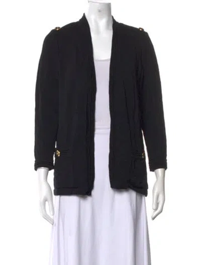 Pre-owned St John Open Front Sweater In Black