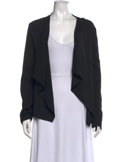 Pre-owned St John Open Front Sweater In Black