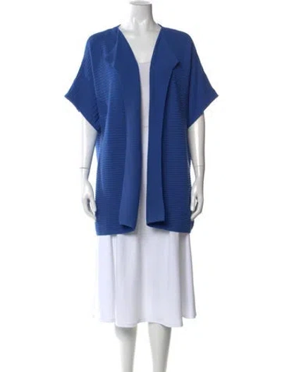 Pre-owned St John Open Front Sweater In Blue