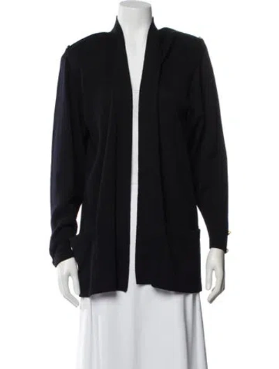 Pre-owned St John Open Front Sweater In Blue