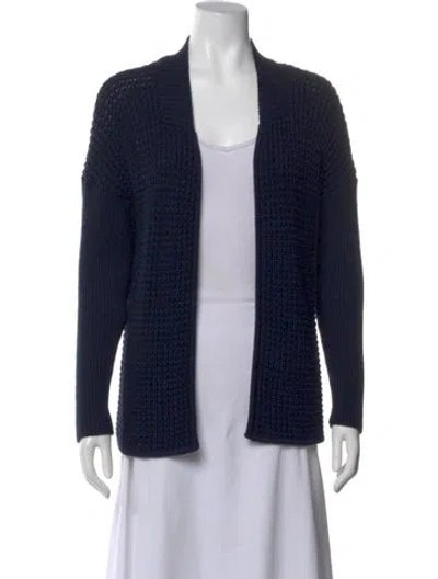 Pre-owned St John Open Front Sweater In Blue