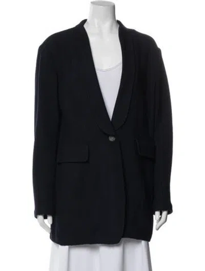 Pre-owned St John Open Front Sweater In Blue