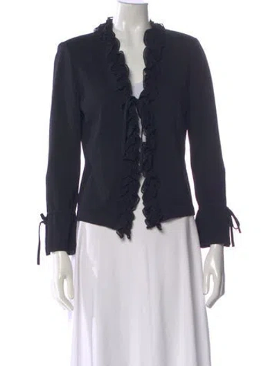 Pre-owned St John Open Front Sweater In Blue