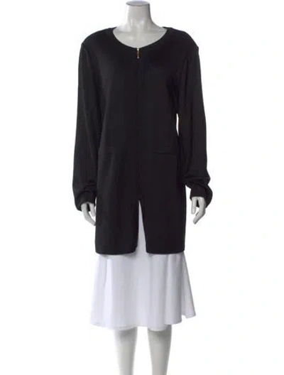 Pre-owned St John Open Front Sweater In Blue