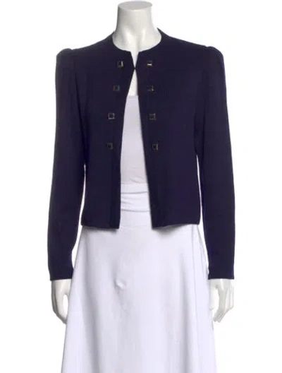 Pre-owned St John Open Front Sweater In Blue