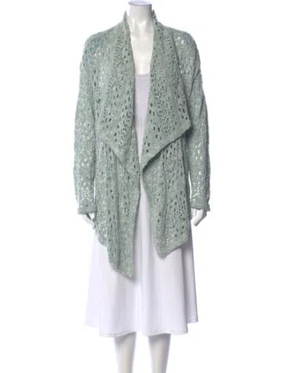 Pre-owned St John Open Front Sweater In Blue