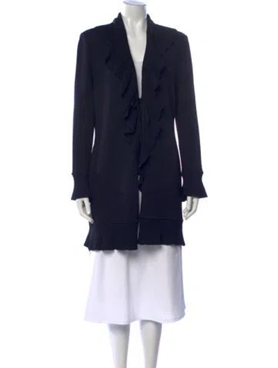 Pre-owned St John Open Front Sweater In Blue