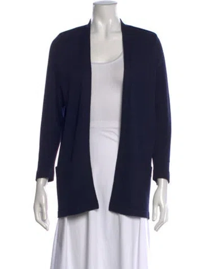 Pre-owned St John Open Front Sweater In Blue