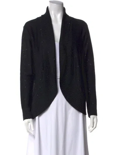 Pre-owned St John Open Front Sweater In Blue