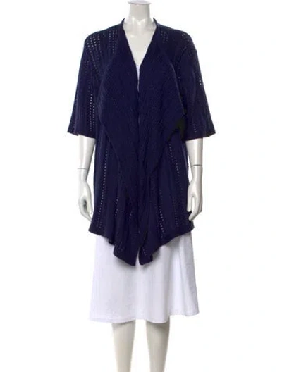Pre-owned St John Open Front Sweater In Blue