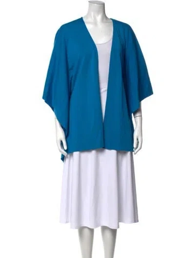 Pre-owned St John Open Front Sweater In Blue