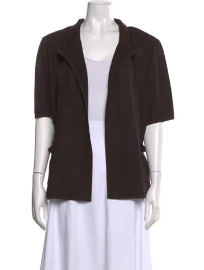 Pre-owned St John Open Front Sweater In Brown