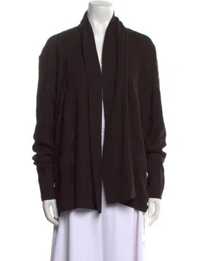 Pre-owned St John Open Front Sweater In Brown