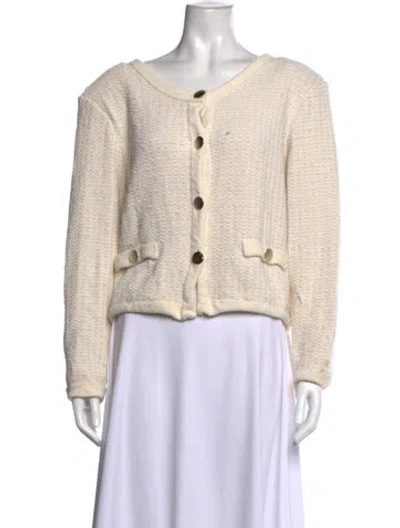 Pre-owned St John Open Front Sweater In Brown