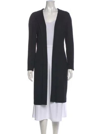 Pre-owned St John Open Front Sweater In Gray