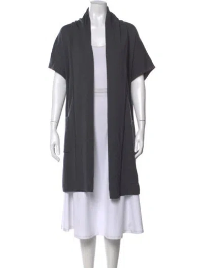 Pre-owned St John Open Front Sweater In Gray