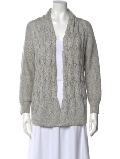 Pre-owned St John Open Front Sweater In Gray