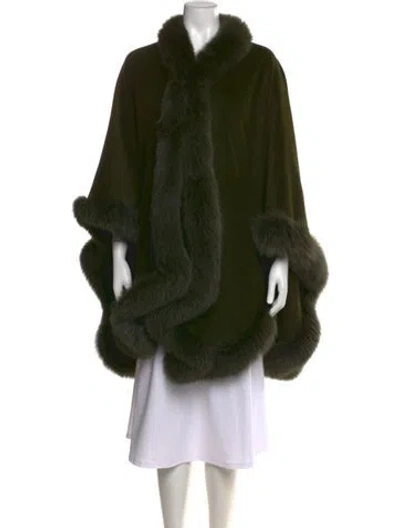 Pre-owned St John Open Front Sweater In Green