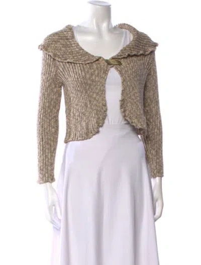 Pre-owned St John Open Front Sweater In Neutral