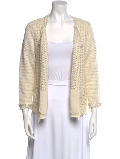 Pre-owned St John Open Front Sweater In Neutral