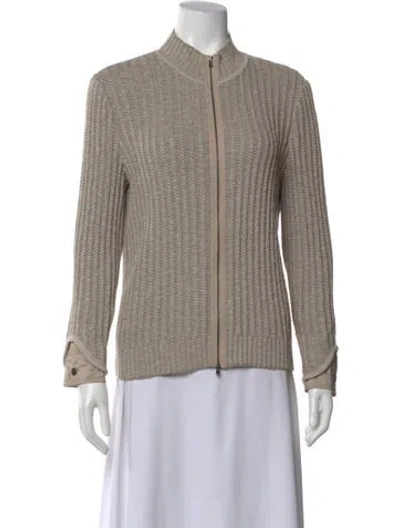 Pre-owned St John Open Front Sweater In Neutral