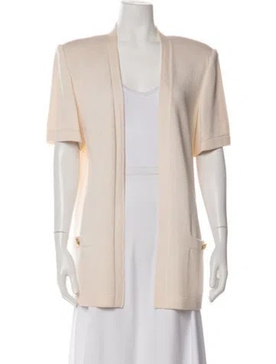 Pre-owned St John Open Front Sweater In Neutrals