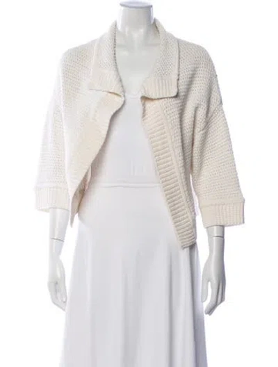 Pre-owned St John Open Front Sweater In Neutrals