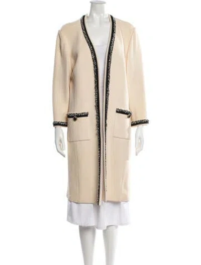Pre-owned St John Open Front Sweater In Neutrals