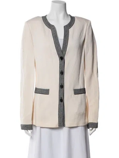 Pre-owned St John Open Front Sweater In Neutrals