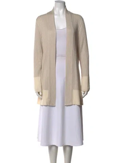 Pre-owned St John Open Front Sweater In Neutrals
