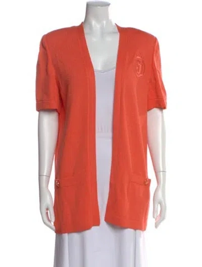 Pre-owned St John Open Front Sweater In Orange