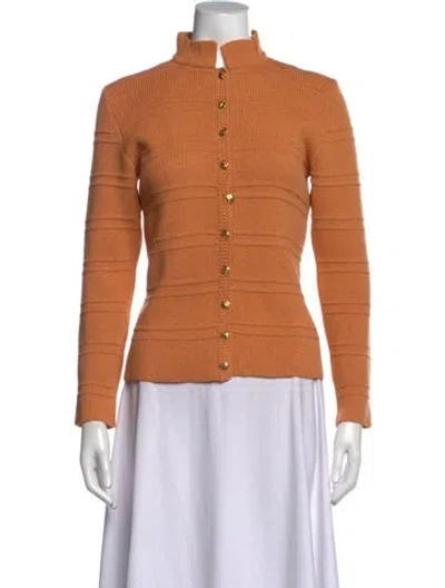 Pre-owned St John Open Front Sweater In Orange