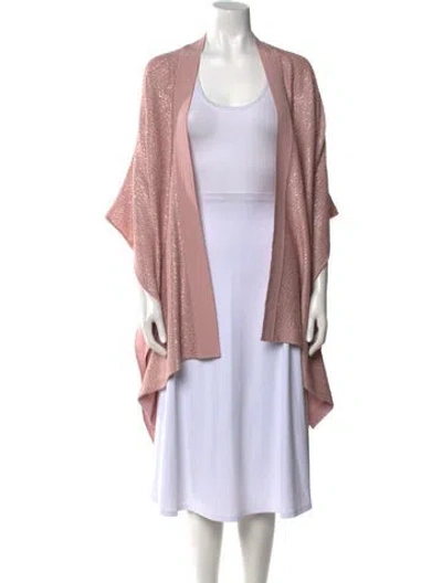 Pre-owned St John Open Front Sweater In Pink