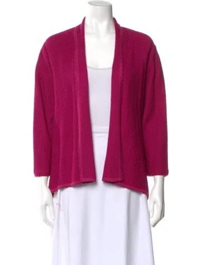 Pre-owned St John Open Front Sweater In Pink