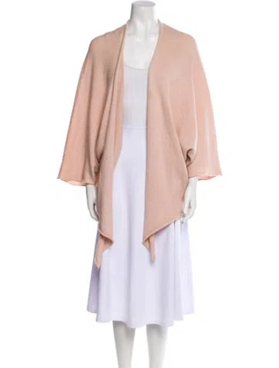 Pre-owned St John Open Front Sweater In Pink