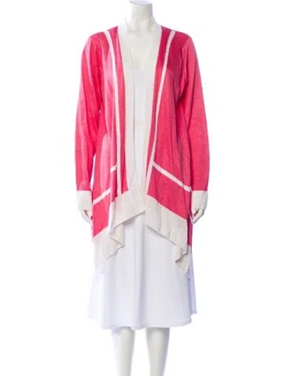 Pre-owned St John Open Front Sweater In Pink