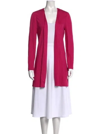 Pre-owned St John Open Front Sweater In Pink