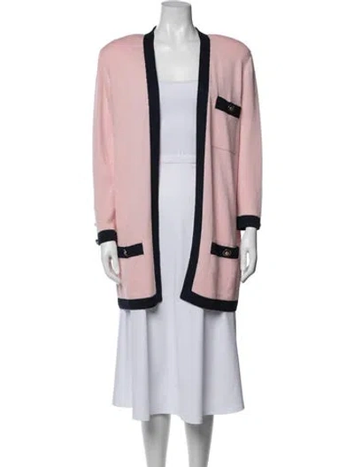 Pre-owned St John Open Front Sweater In Pink