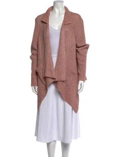 Pre-owned St John Open Front Sweater In Pink