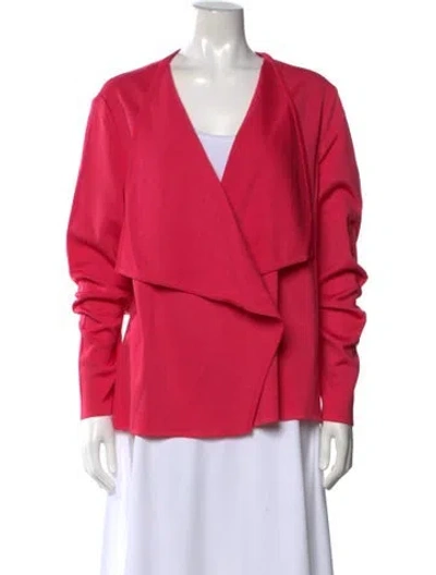 Pre-owned St John Open Front Sweater In Pink